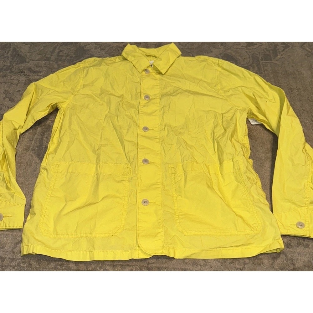 Gap Yellow‎ Button Front Womens Sz Medium Shirt Jacket Pockets Cotton  New